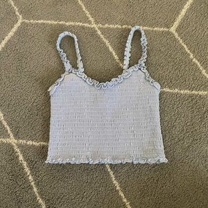 Hollister Light Blue Ruffled Crop Tank XS